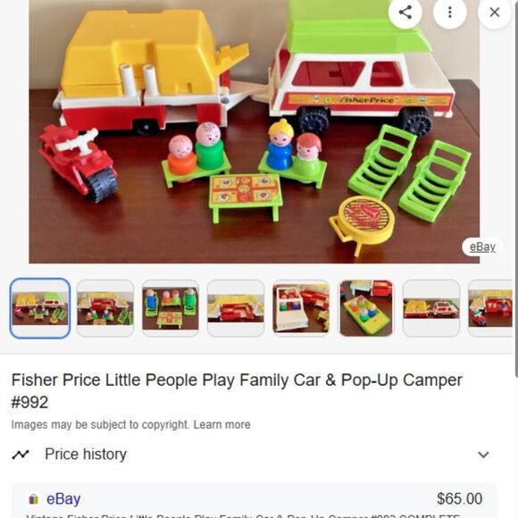 Set#9 Fisher Price Little People Play Family Car Pop-up Camper #992 - Picture 16 of 16